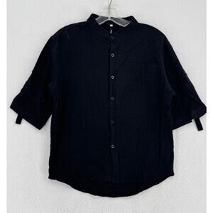 Jishinman Japanese Streetwear Unisex Black Minimalist Short Sleeve Top Sz M NEW